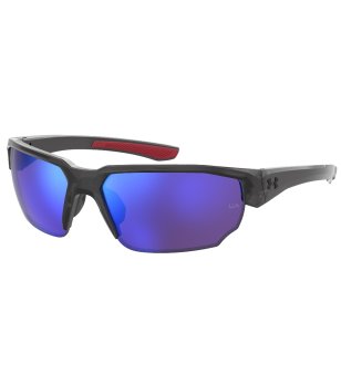 Унисекс спортни слънчеви очила с черна рамка и сини лещи снимка