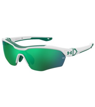 Спортни слънчеви очила в бяло и зелено снимка
