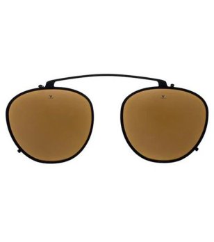 Унисекс клип-он очила с черна рамка и кафяви лещи снимка