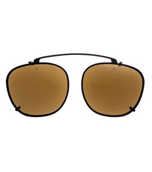 Унисекс клип-он очила с черна рамка и кафяви лещи снимка