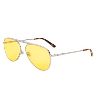 Унисекс слънчеви очила авиатор в златисто с жълти лещи снимка