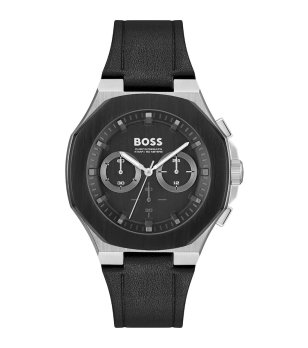 Мъжки часовник хронограф в черно и сребристо снимка