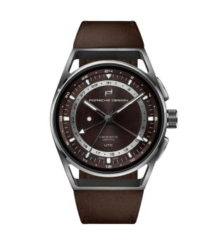 Автоматичен часовник хронограф в тъмнокафяво с UTC снимка
