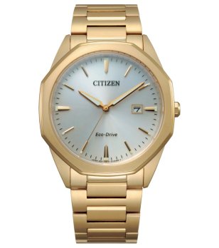 Аналогов златист мъжки часовник Eco-Drive снимка