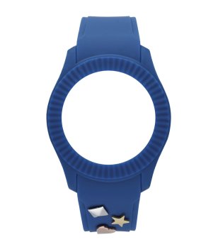 Синя силиконова каишка за часовник с декорация снимка