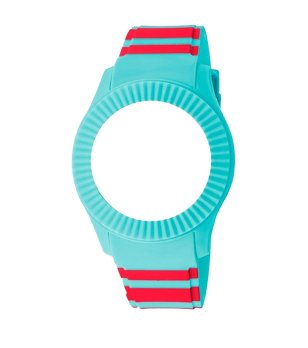 Силиконова каишка в тюркоаз и червено снимка