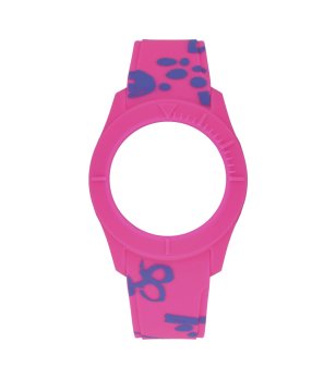 Силиконова каишка за часовник в розово със син принт снимка