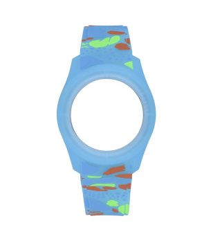 Силиконова каишка за часовник в синьо с принт снимка