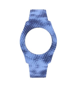Силиконова каишка за часовник в синьо с принт снимка