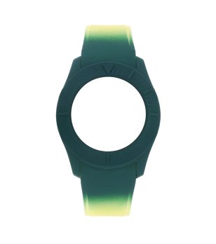 Силиконова каишка за часовник в тъмнозелено и жълто снимка