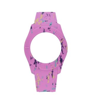Силиконова каишка за часовник в розово с принт снимка