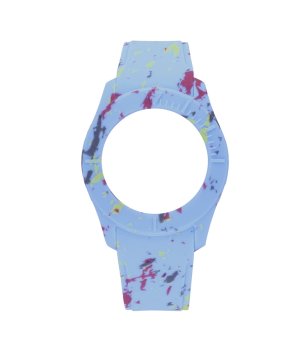 Силиконова каишка за часовник в синьо с принт снимка