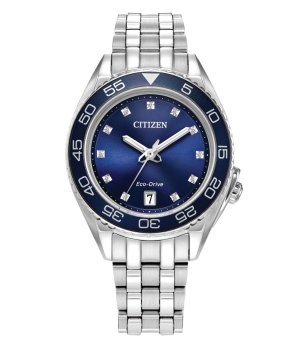 Аналогов дамски часовник в сребристо и тъмносиньо снимка