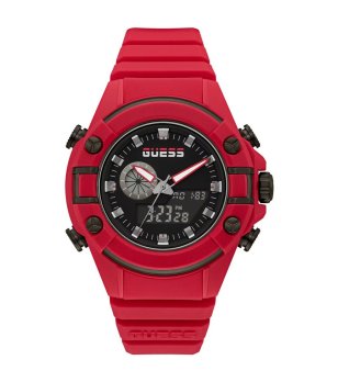 Червен часовник с аналогов дисплей снимка