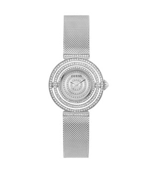 Дамски сребрист часовник с камъчета снимка