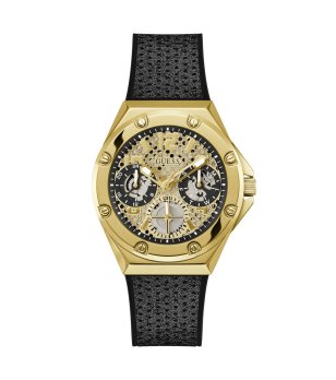 Дамски кварцов часовник в златисто с черна каишка снимка