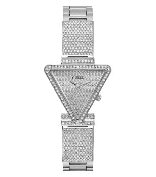 Дамски сребрист часовник с триъгълен циферблат снимка