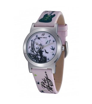 Аналогов часовник в сребристо и светлорозово  с мотиви снимка