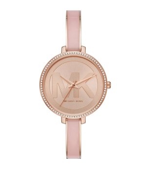 Дамски кварцов часовник в розовозлатисто с кристали снимка