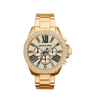 Дамски златист часовник хронограф  с римски цифри снимка