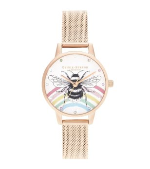 Дамски златист часовник с пчела снимка