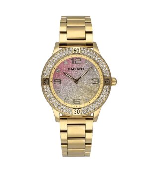 Аналогов златист дамски часовник с кристали снимка