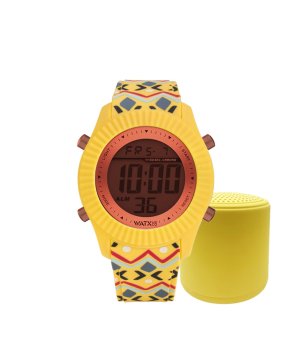 Дамски цифров часовник с високоговорител в жълто снимка