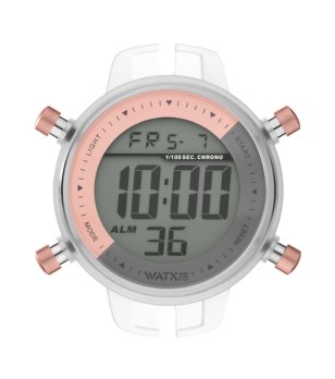 Дигитален корпус часовник в сиво и розово снимка