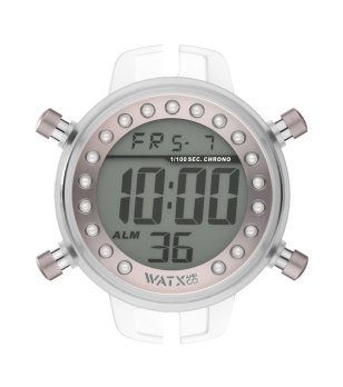 Дигитален сребрист корпус за часовник с камъчета снимка