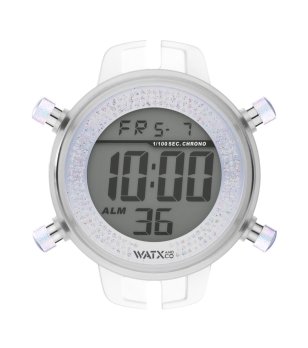 Бял дигитален корпус на часовник с камъчета снимка