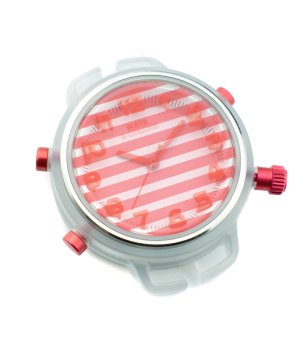 Аналогов корпус на часовник с ленти в цвят сьомга снимка