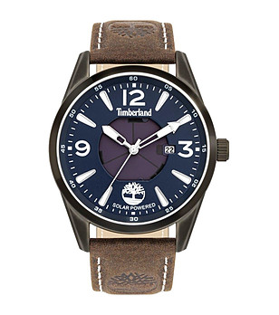 Мъжки соларен часовник в кафяво и тъмносиньо снимка