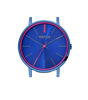 Син аналогов корпус за часовник с цикламен кант снимка