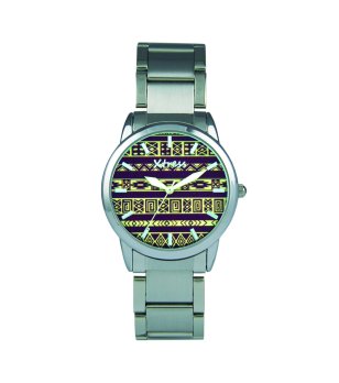 Зелен аналогов часовник с мотиви при циферблата снимка