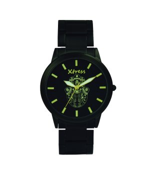 Аналогов унисекс часовник в черно и неоновозелено снимка