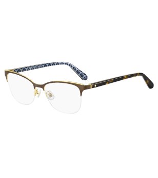 Дамски метални полурамки за очила в кафяво и златисто снимка