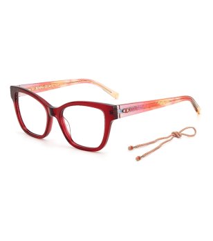 Дамски рамки за очила в бордо с ефектни дръжки снимка