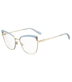 Дамски рамки за очила котешко око в златисто и светлосиньо снимка