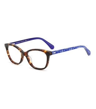 Дамски рамки за очила в цвят хавана със сини дръжки снимка