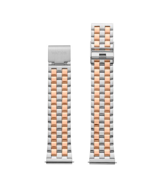 Дамска верижка за часовник в сребристо и розовзлатисто снимка