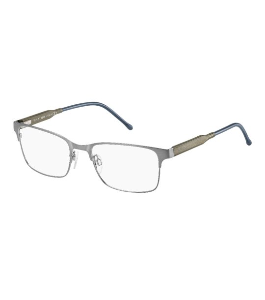 Мъжки правоъгълни рамки за очила в сребристо снимка