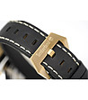 Аналогов часовник в черно и златисто с кожена каишка-3 снимка
