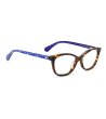 Дамски рамки за очила в цвят хавана със сини дръжки-2 снимка