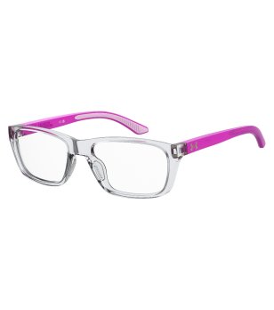 Дамски прозрачни рамки за очила с цикламени дръжки снимка