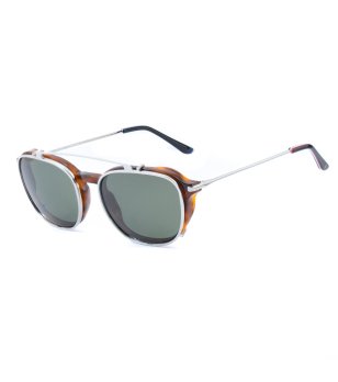 Мъжки рамки за очила в цвят хавана с клипс за допълнителни лещи снимка