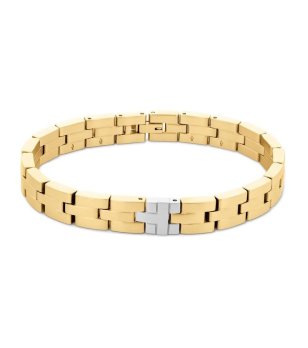 Мъжка златиста гривна с плочка снимка