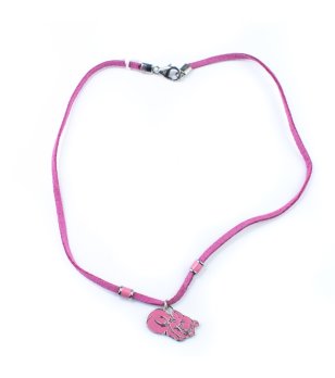 Дамско розово колие с висулка снимка