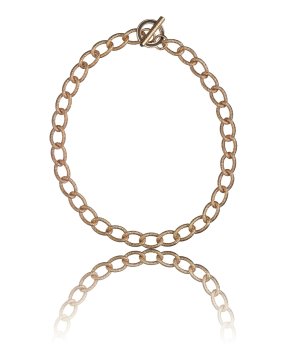 Дамско колие в бронзов нюанс с кръгли звена снимка