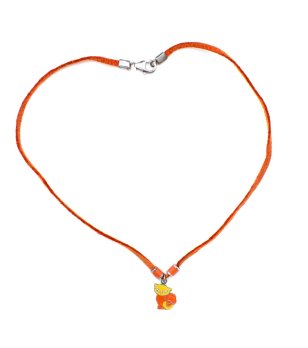 Оранжево колие с висулка коте снимка
