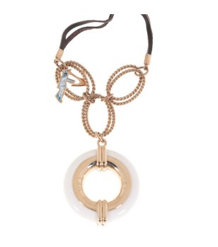 Дамско колие в златисто и черно снимка